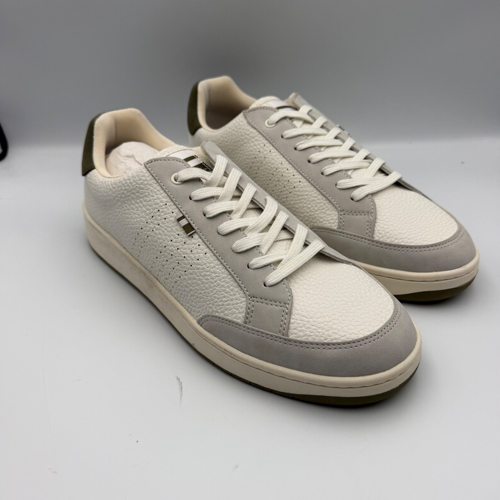 Ben Sherman Martin Mens Sneakers White Grey Army Green BSMMARTV-1806 Low Top 10